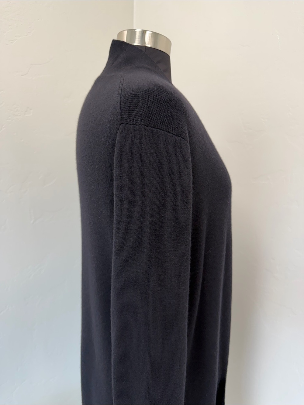 Eileen Fisher Black Wool Long Open-Front Long Sleeve Cardigan Size M - Picture 6 of 11